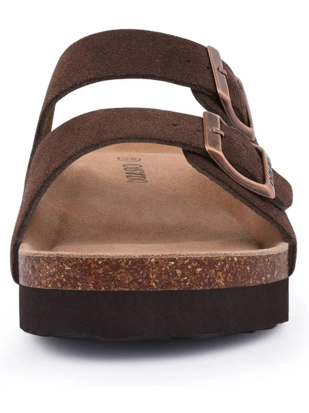 Soft Cork Footbed Platform Suede Sandals for Women - Adjustable Summer Slides